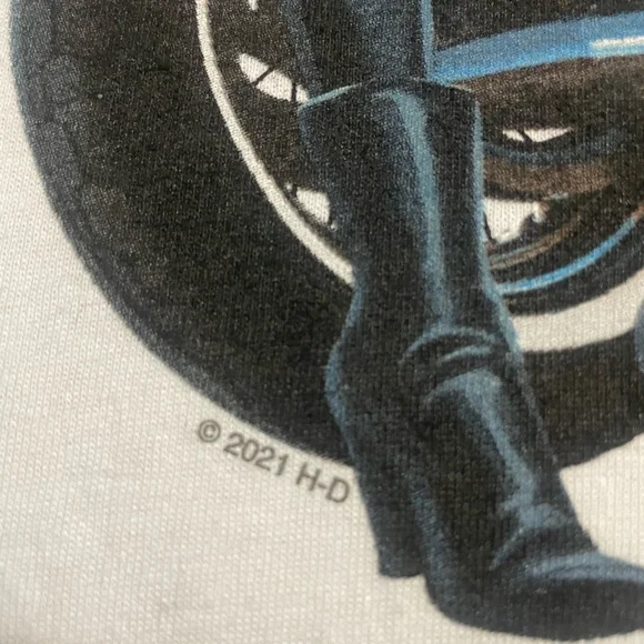 Harley-Davidson White Tee with Black Accents Speedway Concord, NC 2021 - Picture 2 of 4